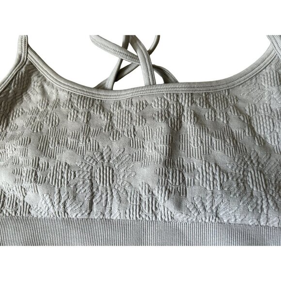 OFFLINE Sport Bra Gray Quilted Floral Med - Picture 6 of 8